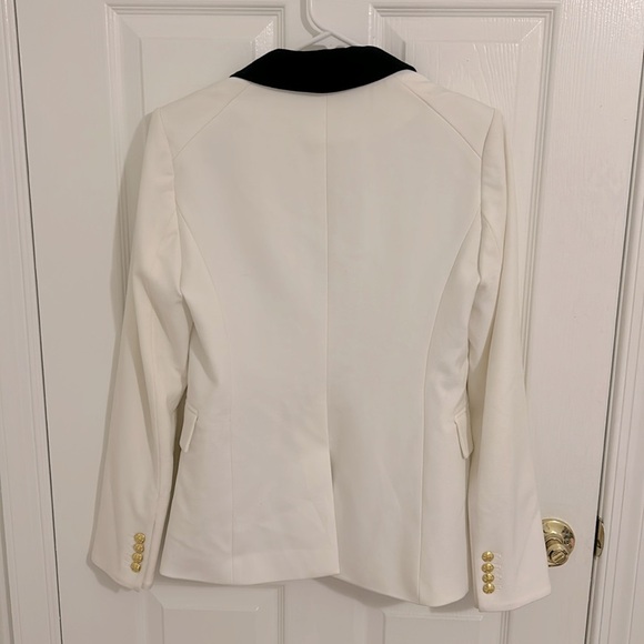 Veronica Beard White Jack Riding Jacket Dickey Gold Button Blazer Size 6 - Picture 9 of 16